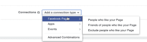 Targeting an audience in Facebook Ads by connection type.