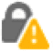 Gray padlock with yellow warning indicating a website may not be secure