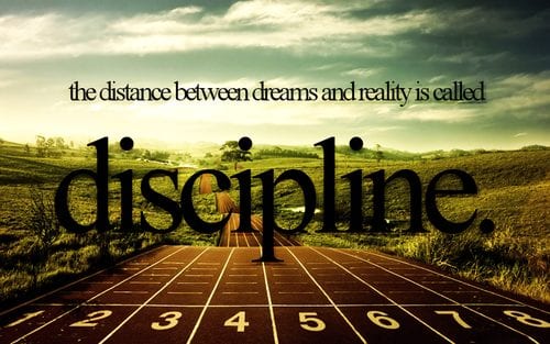 Starting race line with numbers and the word discipline