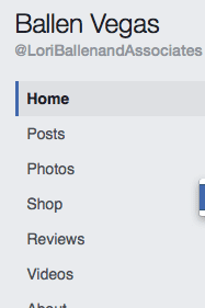 Facebook Shop option in navigation area of business pages