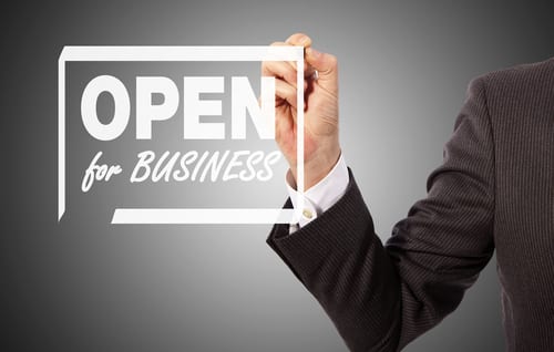Open for Business sign