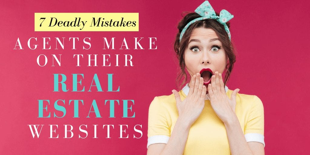 Woman in a yellow dress against a magenta background, looking surprised, as the featured image for 7 Deadly Mistakes Agents Make with Their Real Estate Websites