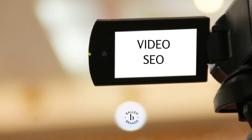 Video SEO is spelled out on a video camera
