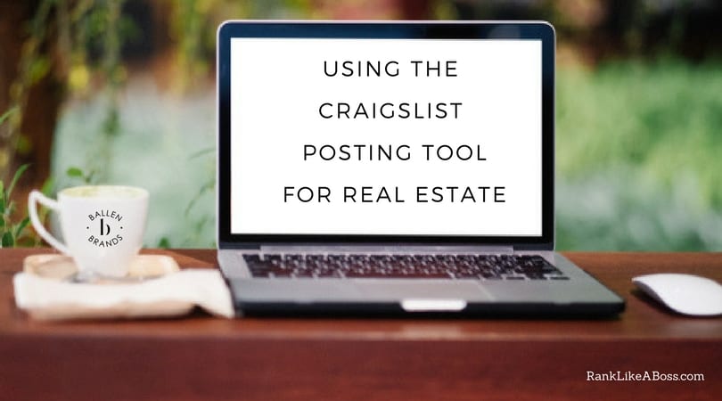 Computer is outside, on a table and the letters spell out how to use the craigslist posting tool for real estate