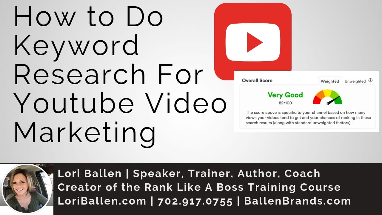 a scoring system screenshoot with youtube icon and the words how to do keyword research