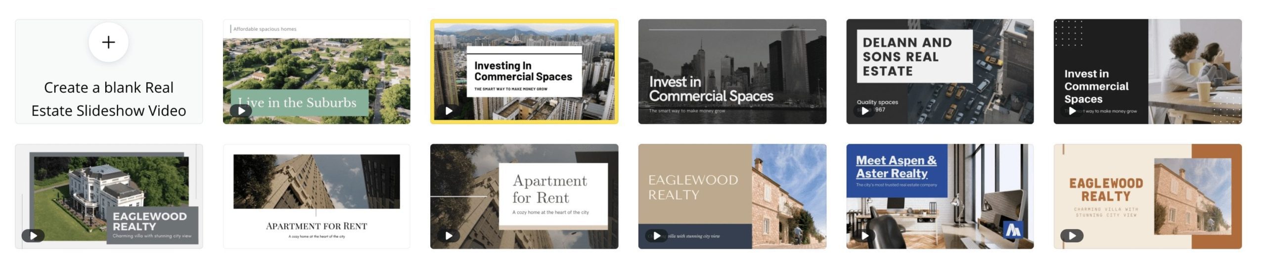 Create real estate slideshow videos with Canva. 