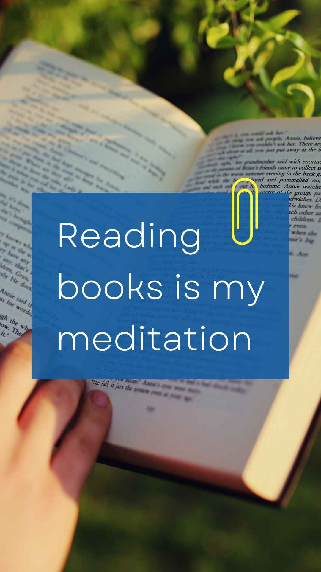 Reading books is my meditation