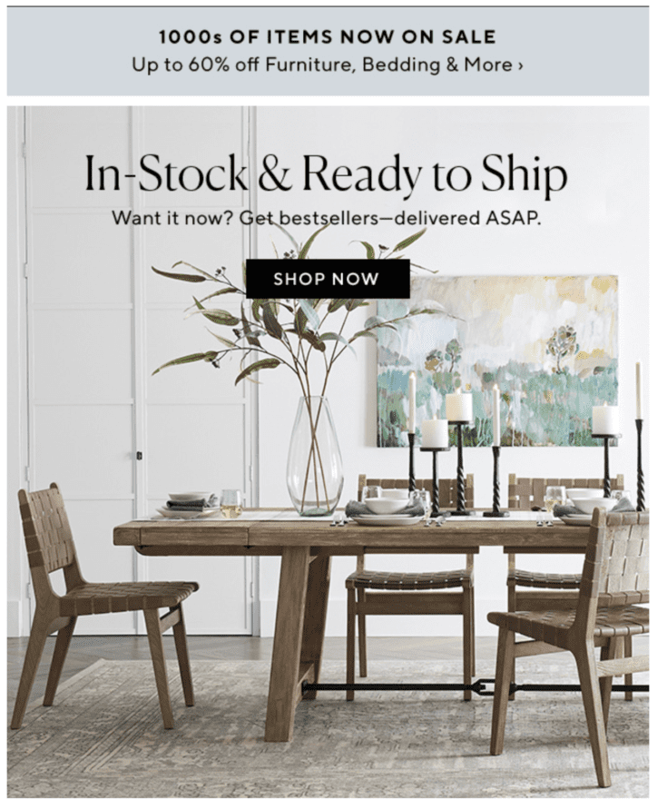Pottery Barn is a popular home furnishings store. Unfortunately, due to the challenges in the product supply chain of 2021/2022, Pottery Barn has had a hard time keeping items in stock.
