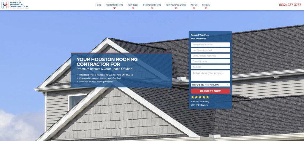 Housting Roofing Online Website Design