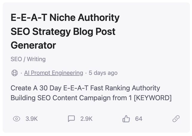 Create a 30-day E-E-A-T fast ranking authority building content campaign
