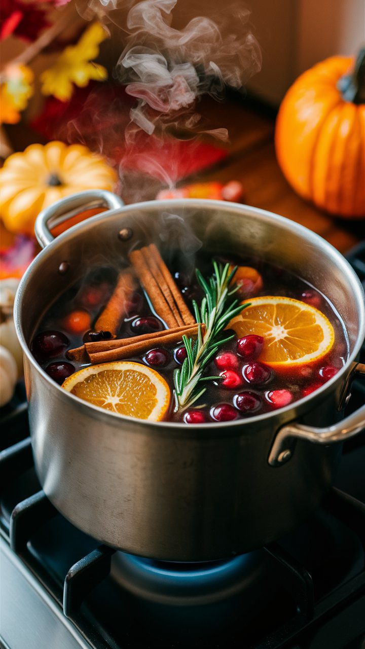 A simmer pot is an easy and natural way to create a fragrant atmosphere in your home. By gently simmering a mixture of spices, fruits, and herbs on your stovetop, you can enjoy the inviting scents of fall throughout your living space.