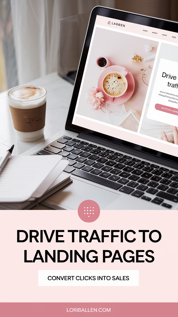 Pinterest traffic strategy to convert leads into sales with optimized landing pages.