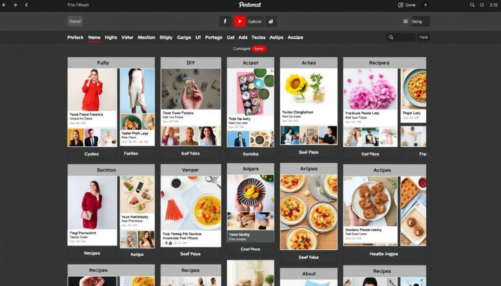 Pinterest board sections