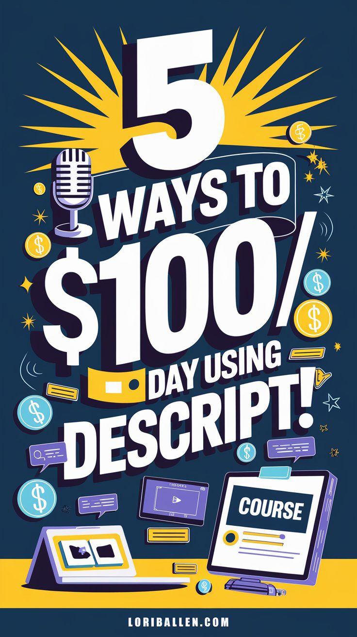 Learn how to start making $100/day using Descript! From transcriptions to video editing, these 5 beginner-friendly methods will help you earn online. Whether you’re creating podcasts, repurposing content, or editing videos, Descript makes it simple and achievable. Start today and explore these proven ways to build a sustainable income stream with ease! #MakeMoneyOnline #Descript #SideHustle #ContentCreation #EarnFromHome