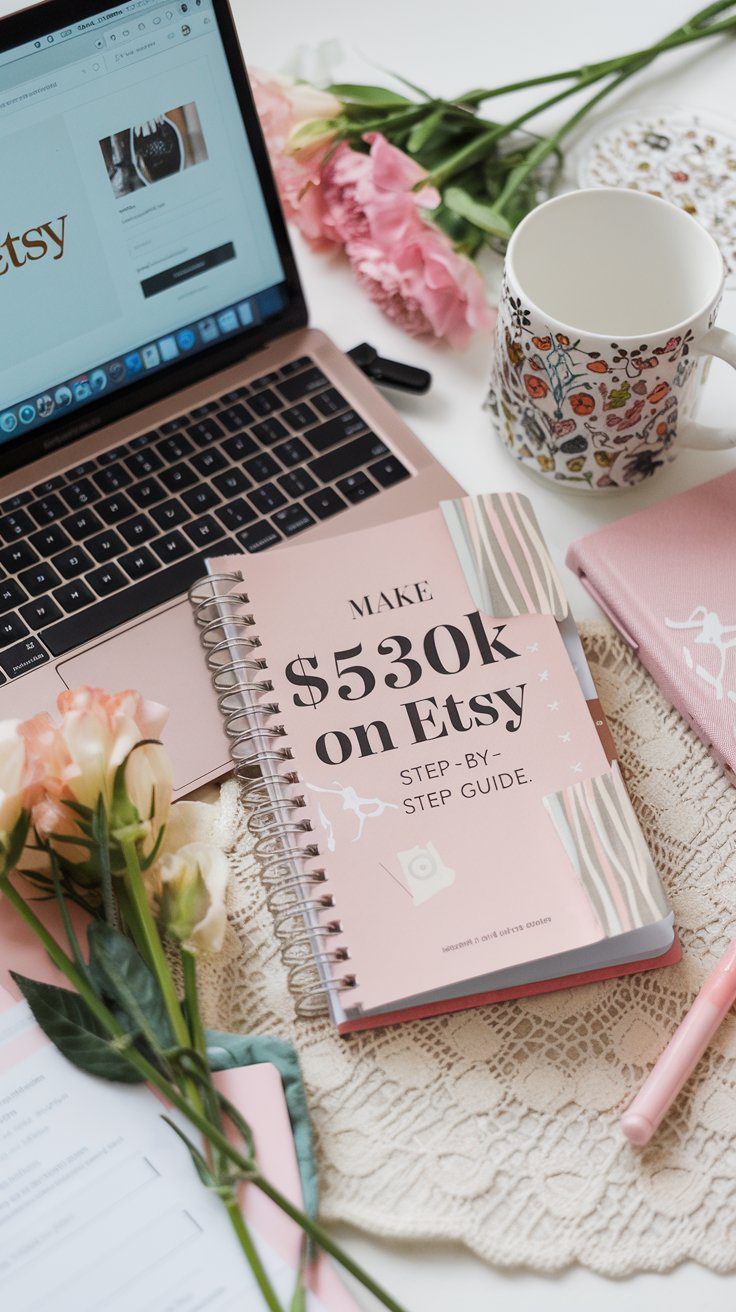 Within three weeks, she made her first sale. Within two years, she hit over 27,000 sales across two Etsy shops, generating more than $530,000 in revenue. This allowed her to quit her job and gain complete financial and time freedom.