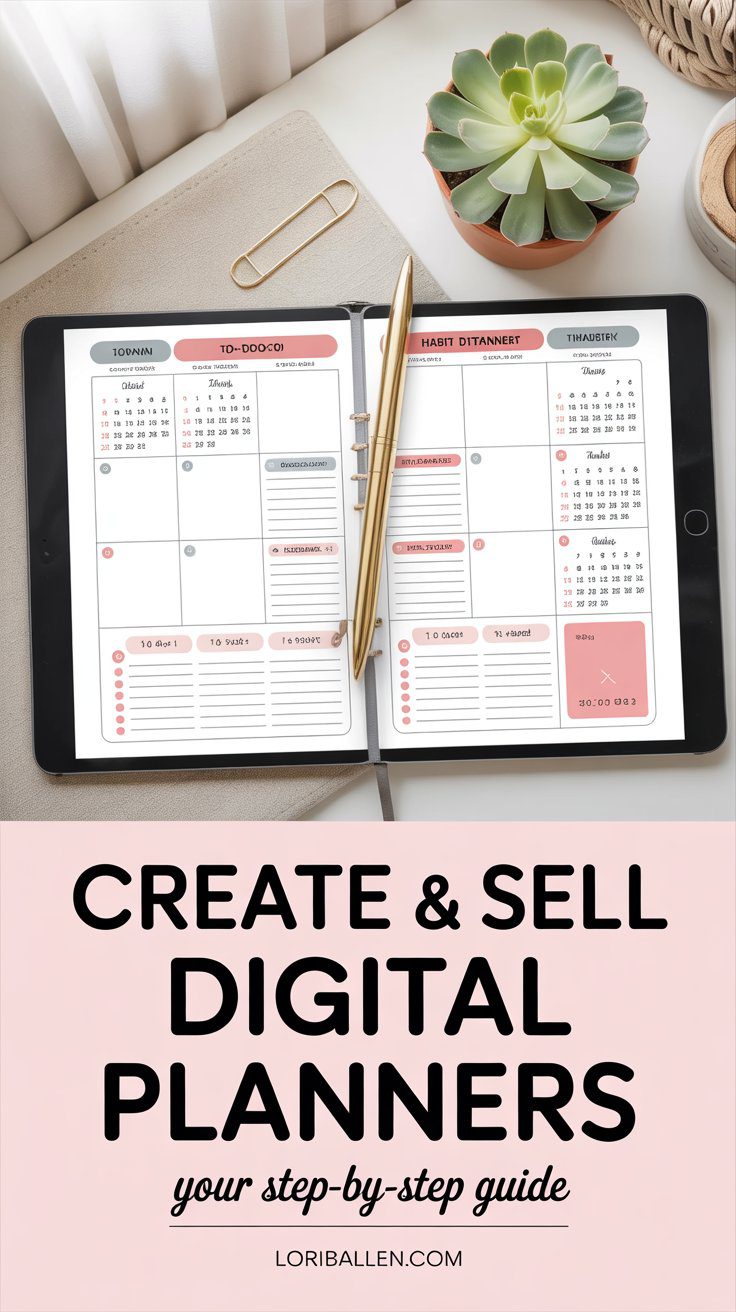 Build a niche digital productivity planner from scratch and turn it into a repeatable income stream. This step-by-step guide covers research, layouts, mockups, packaging, pricing, copy, and Pinterest/Etsy marketing—so you can design once, deliver instantly, and sell it over and over.