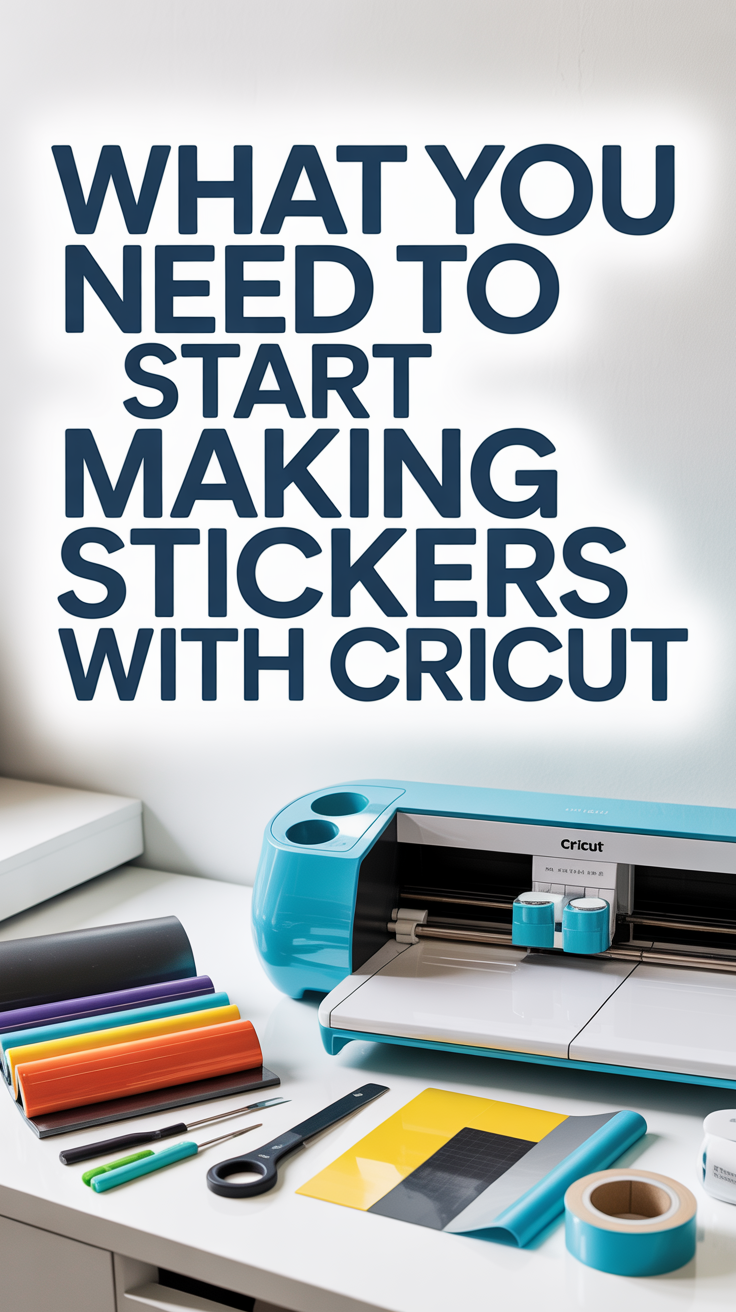 Before you jump into Cricut Design Space, make sure you have the right setup for success. You’ll need a Cricut cutting machine (like the Maker or Explore), a printer, and printable sticker paper — I recommend the Cricut Printable Sticker Paper (matte, green-lined) for beginners. You’ll also need a LightGrip mat to keep your paper flat during cutting without tearing.