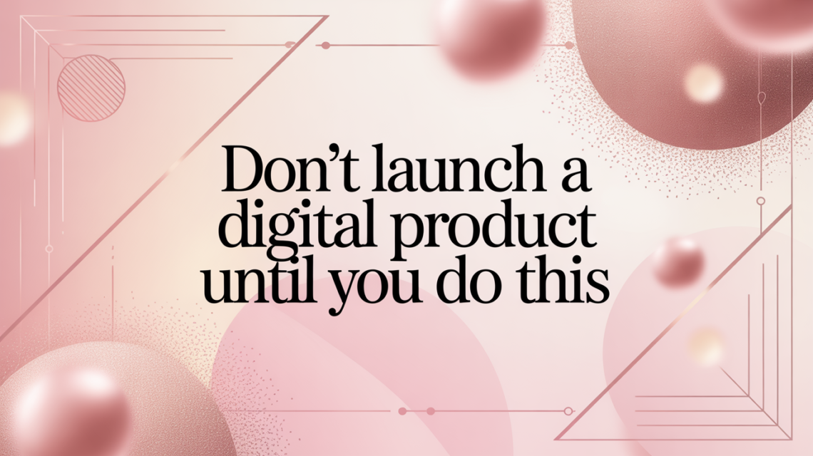 Don’t Launch a Digital Product Until You Do This