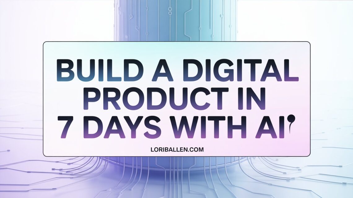 How to Use AI to Launch a Profitable Digital Product in 7 Days