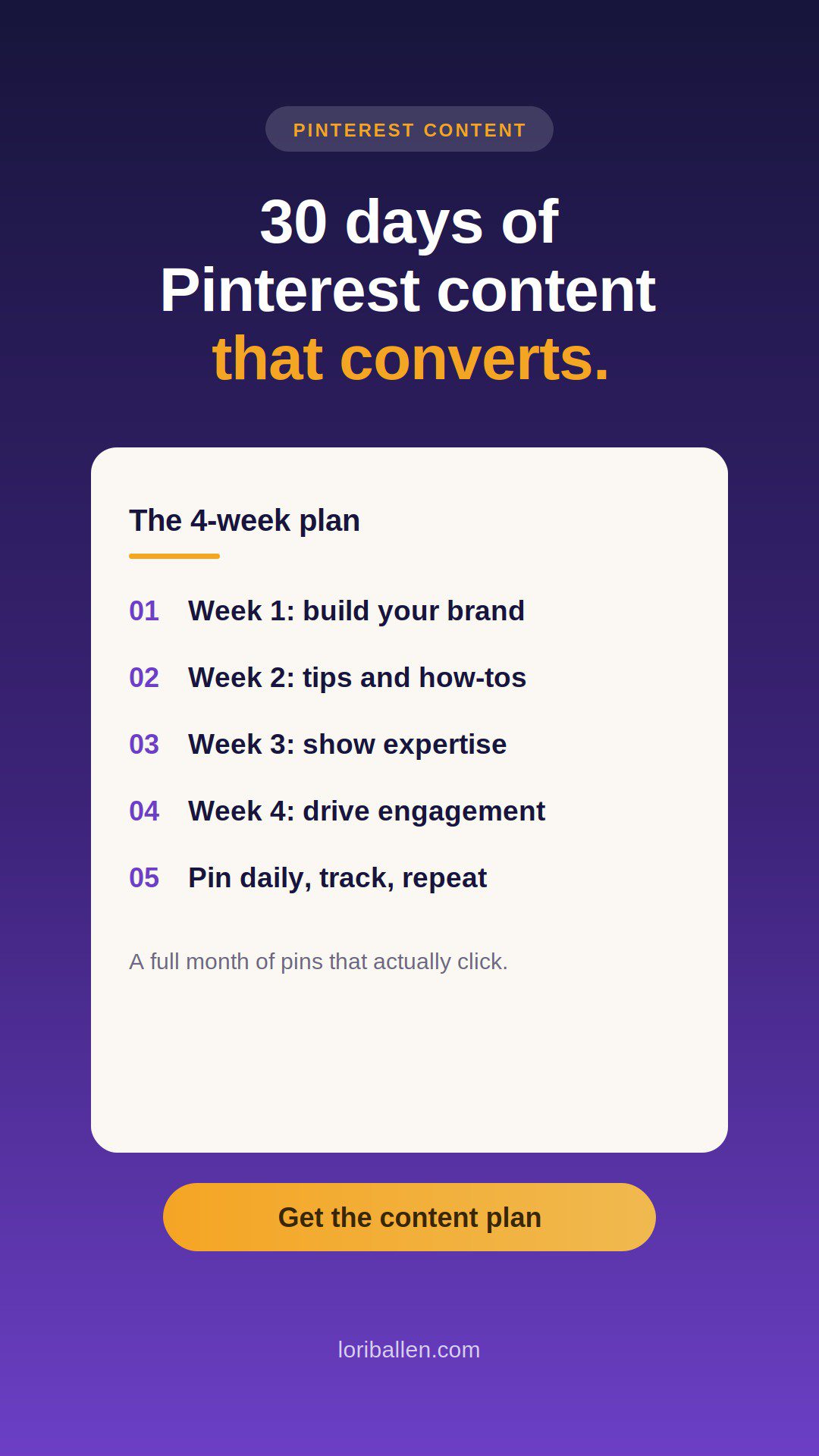 30 days of Pinterest content ideas that convert