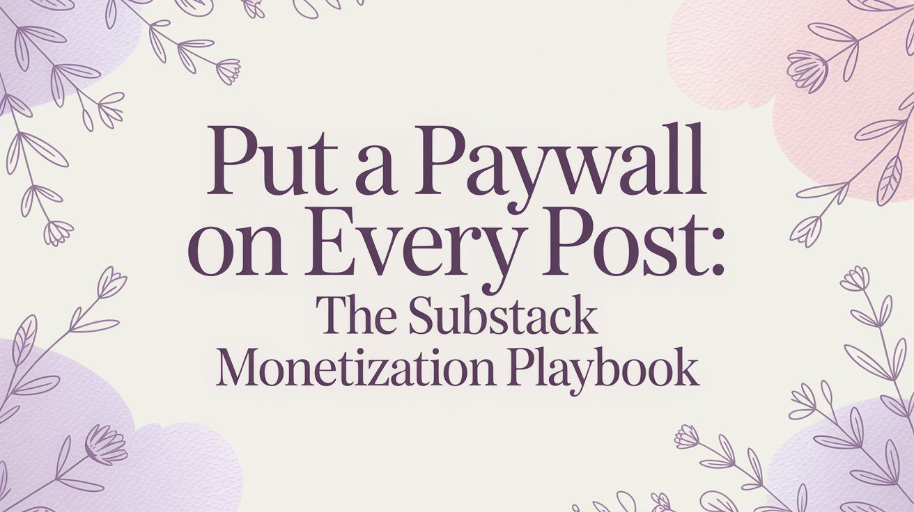 Put a Paywall on Every Post: The Substack Monetization Playbook