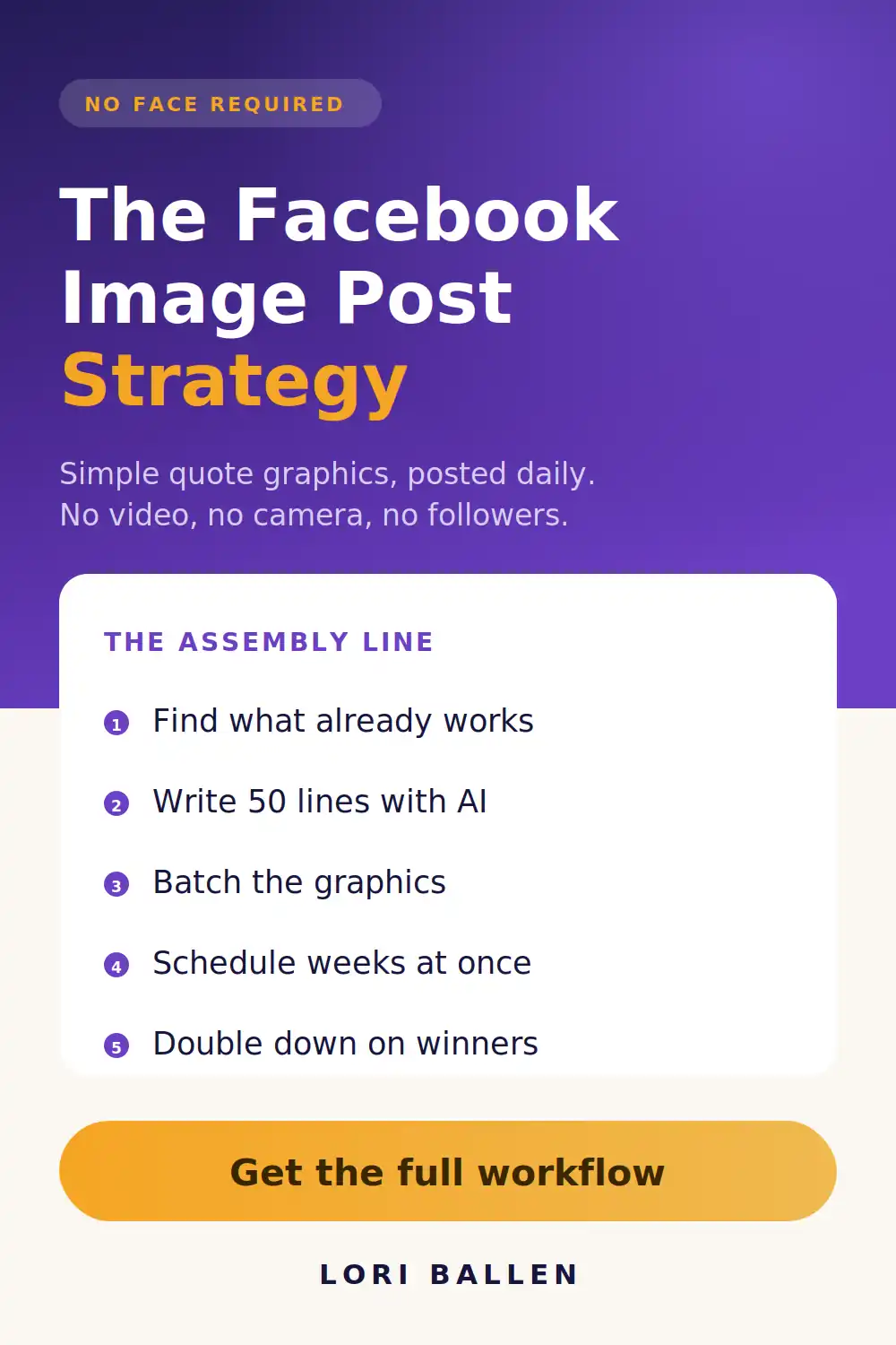 The Facebook image post strategy, no face required