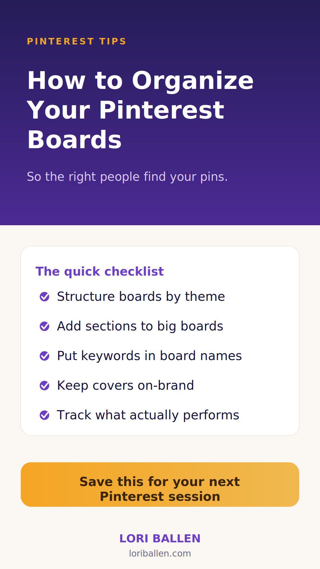 How to organize your Pinterest boards
